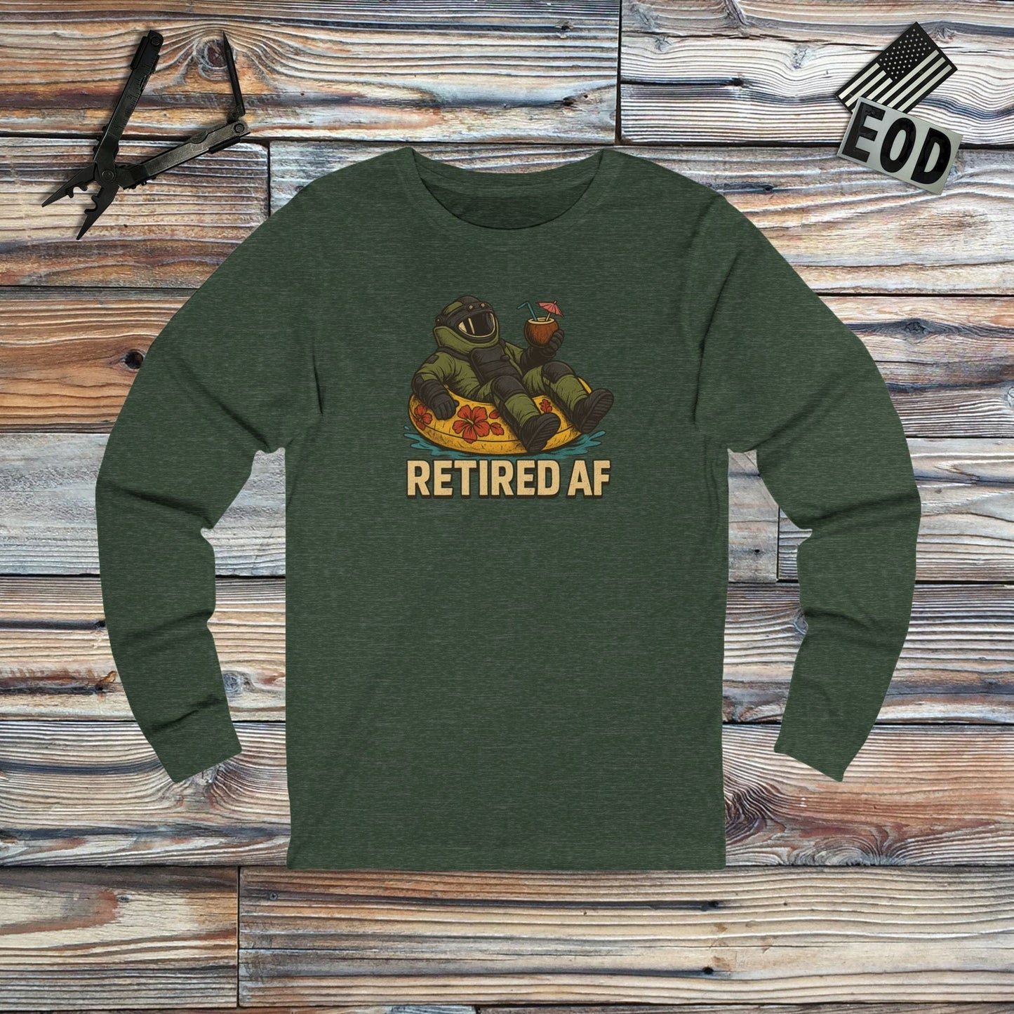 K-Factor Supply Co Retired AF Long Sleeve S / Heather Forest