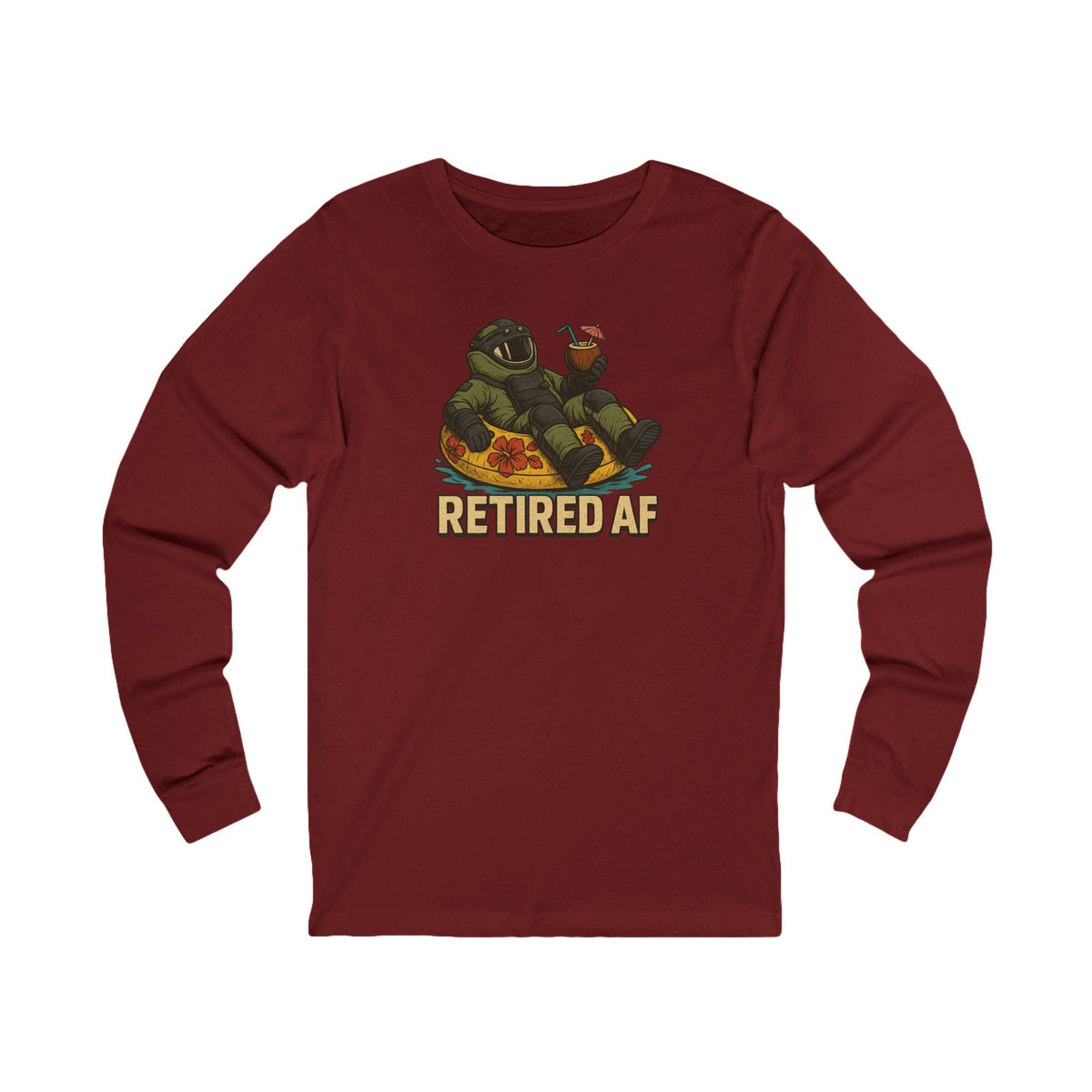 K-Factor Supply Co Retired AF (Long Sleeve) T-Shirt S / Cardinal