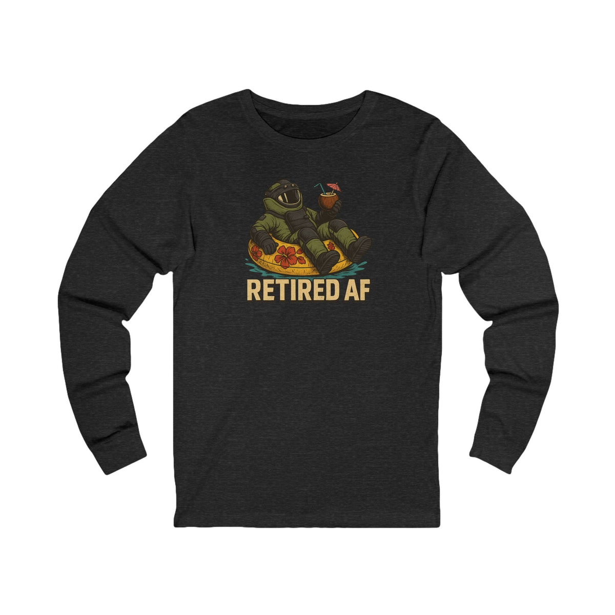 K-Factor Supply Co Retired AF (Long Sleeve) T-Shirt S / Dark Grey Heather