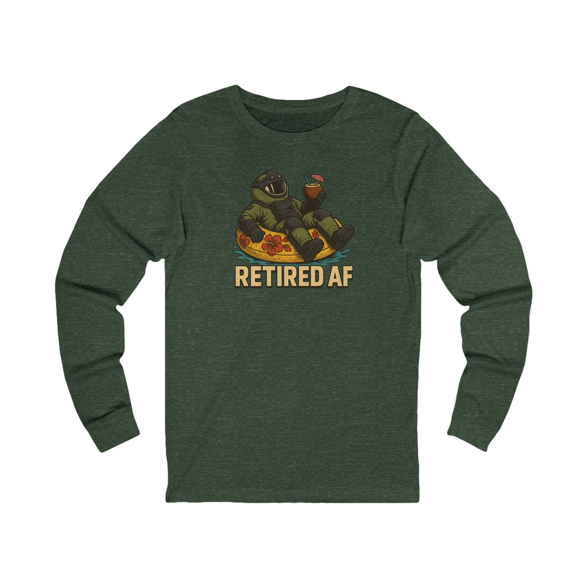 K-Factor Supply Co Retired AF (Long Sleeve) T-Shirt S / Heather Forest