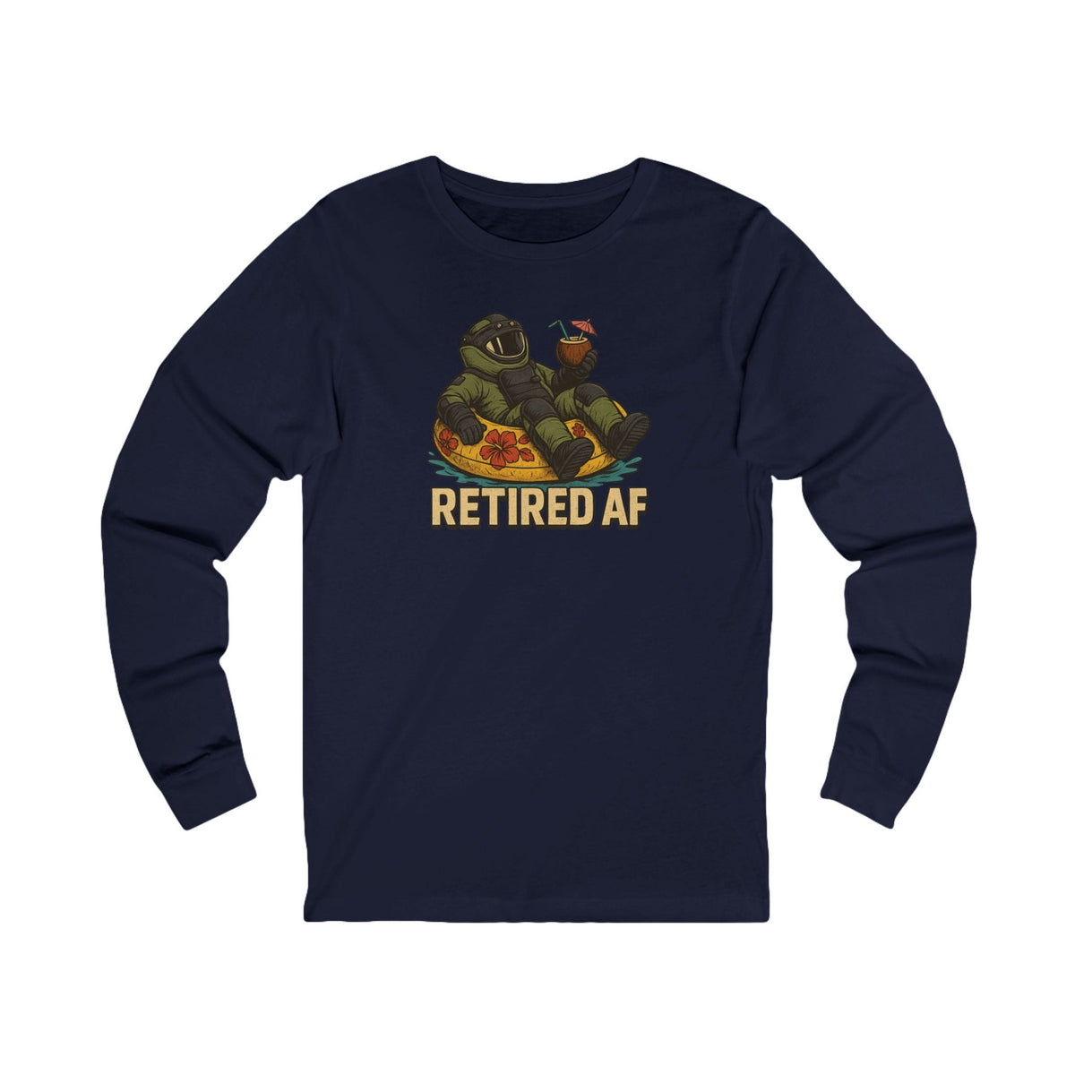 K-Factor Supply Co Retired AF (Long Sleeve) T-Shirt S / Navy