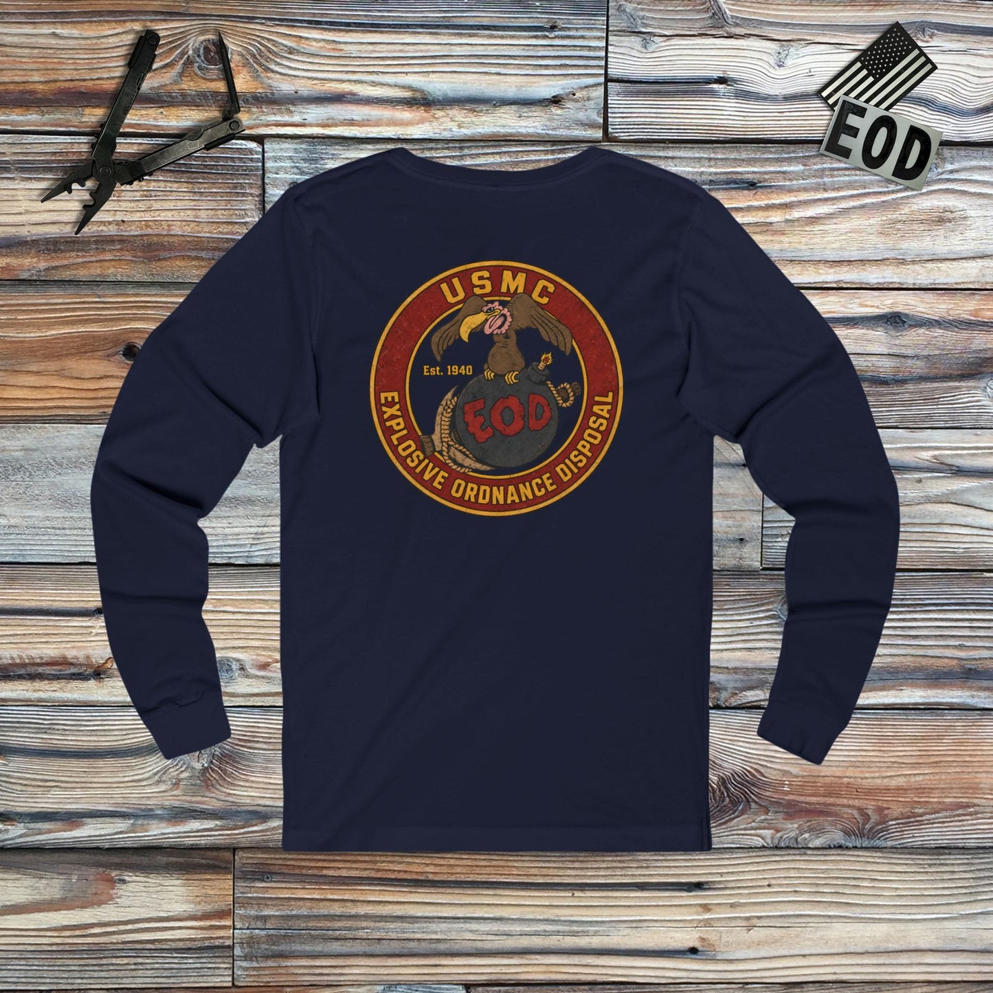 K-Factor Supply Co USMC BBP Icon (Long Sleeve - Back Print) T-Shirt