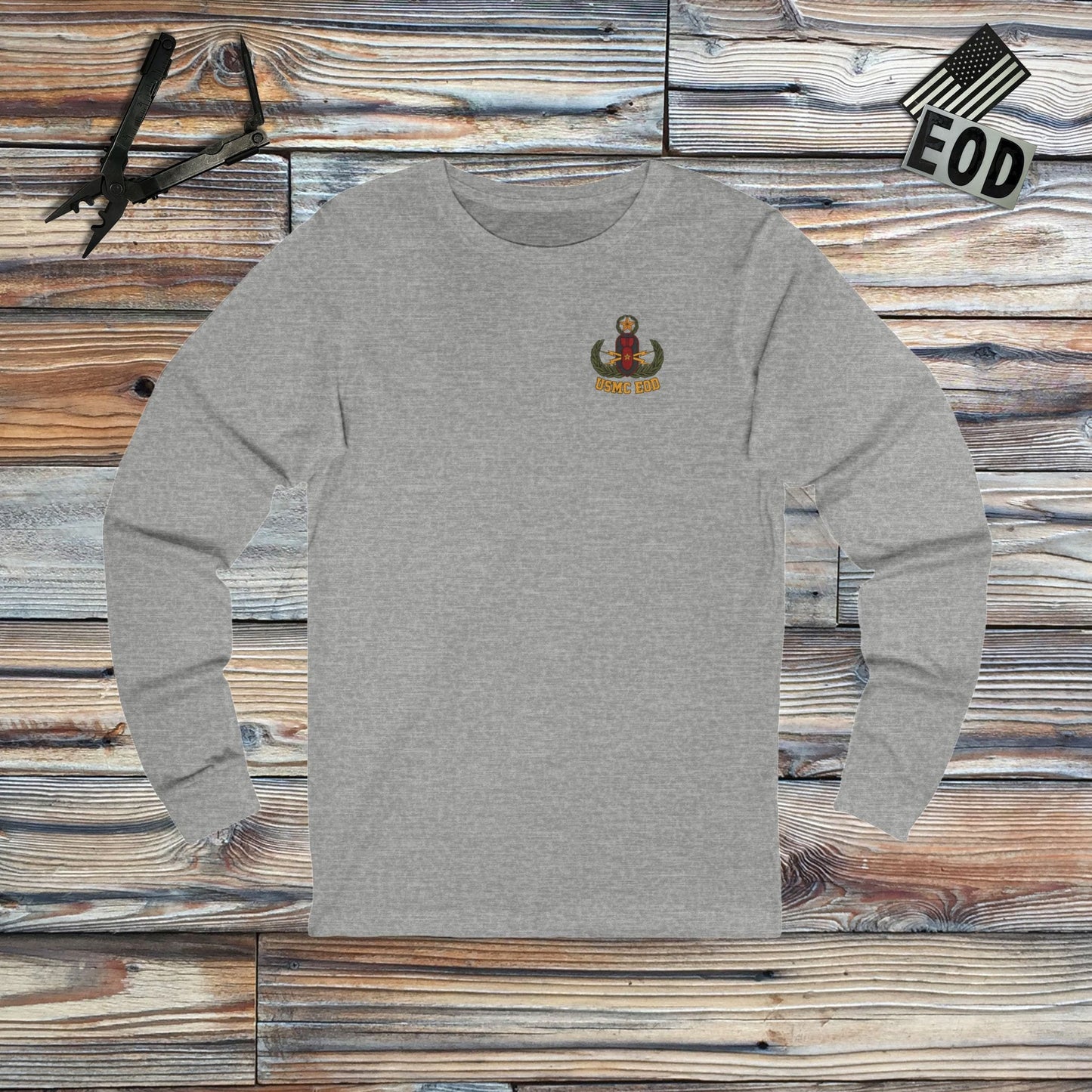 K-Factor Supply Co USMC BBP Icon (Long Sleeve - Back Print) T-Shirt S / Athletic Heather