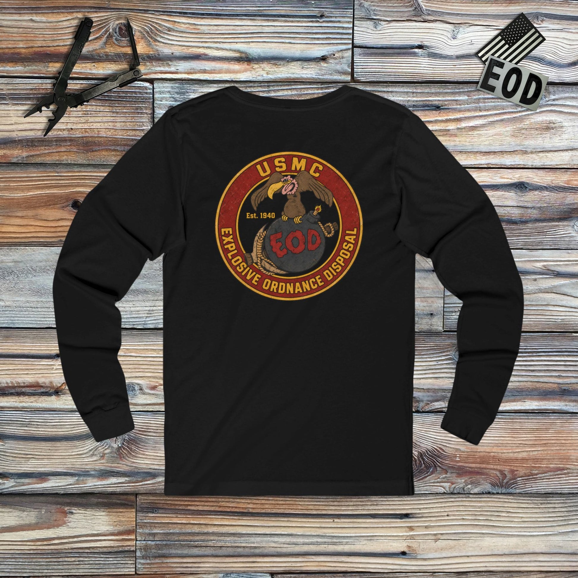 K-Factor Supply Co USMC BBP Icon (Long Sleeve - Back Print) T-Shirt S / Black