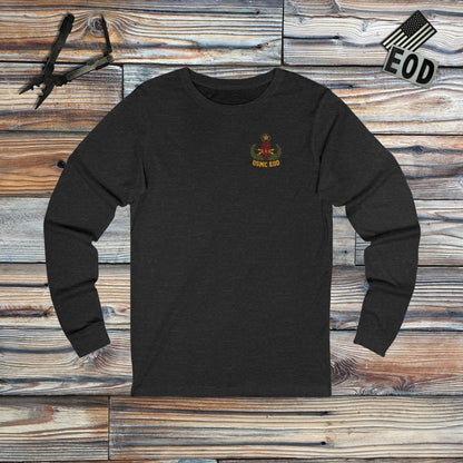 K-Factor Supply Co USMC BBP Icon (Long Sleeve - Back Print) T-Shirt S / Dark Grey Heather
