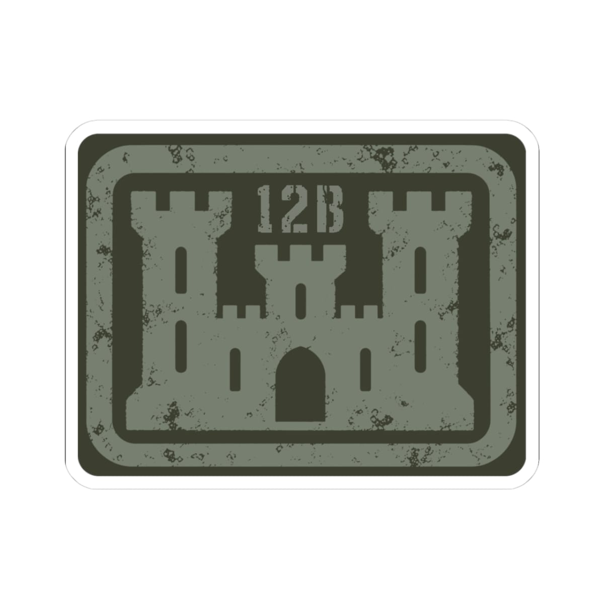 K-Factor Supply Co 12B Castle Sticker 3" × 3" / White