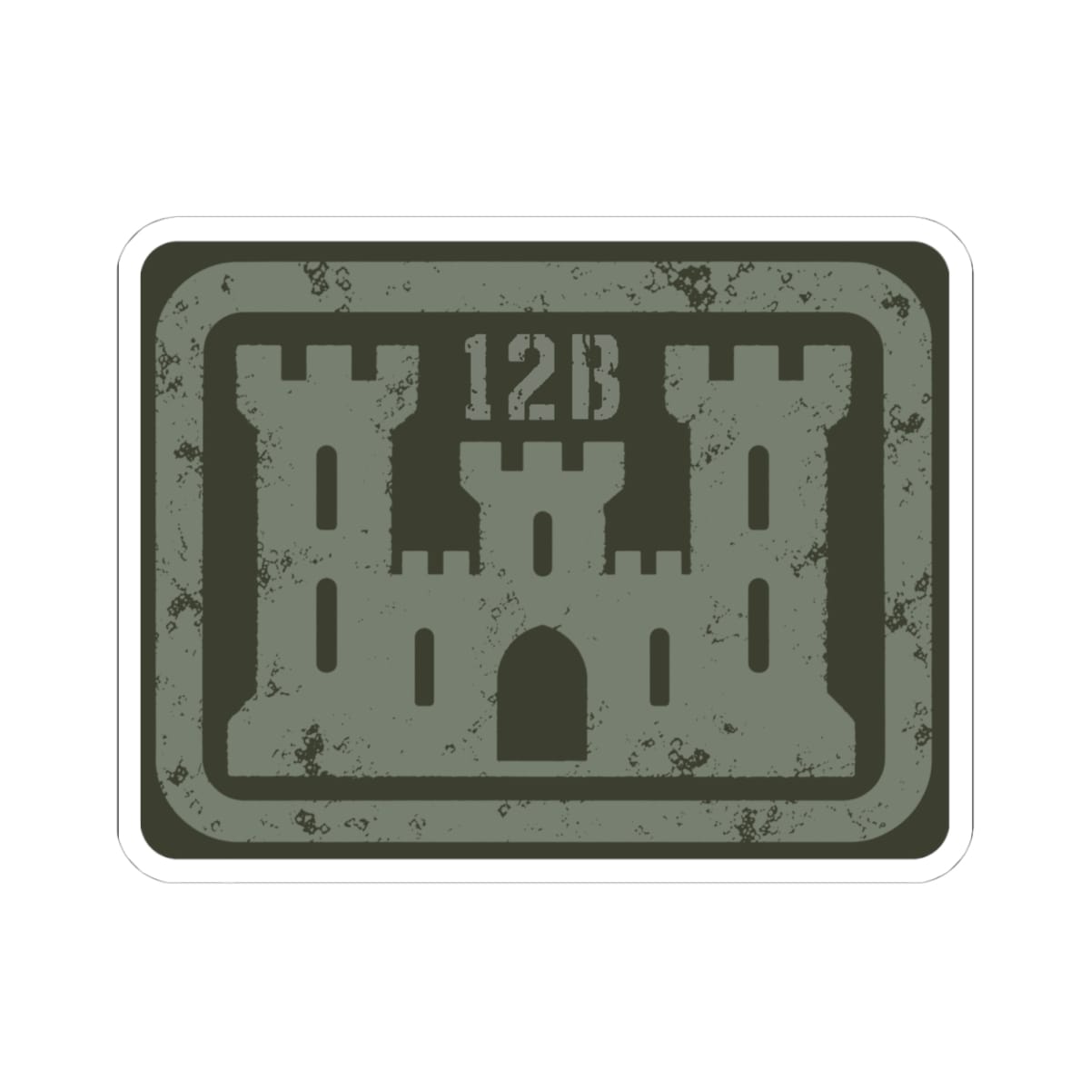 K-Factor Supply Co 12B Castle Sticker 4" × 4" / White