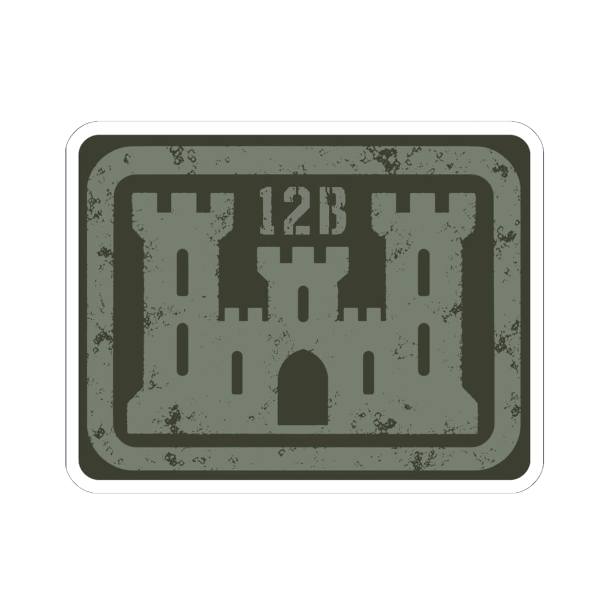 K-Factor Supply Co 12B Castle Sticker 6" × 6" / White