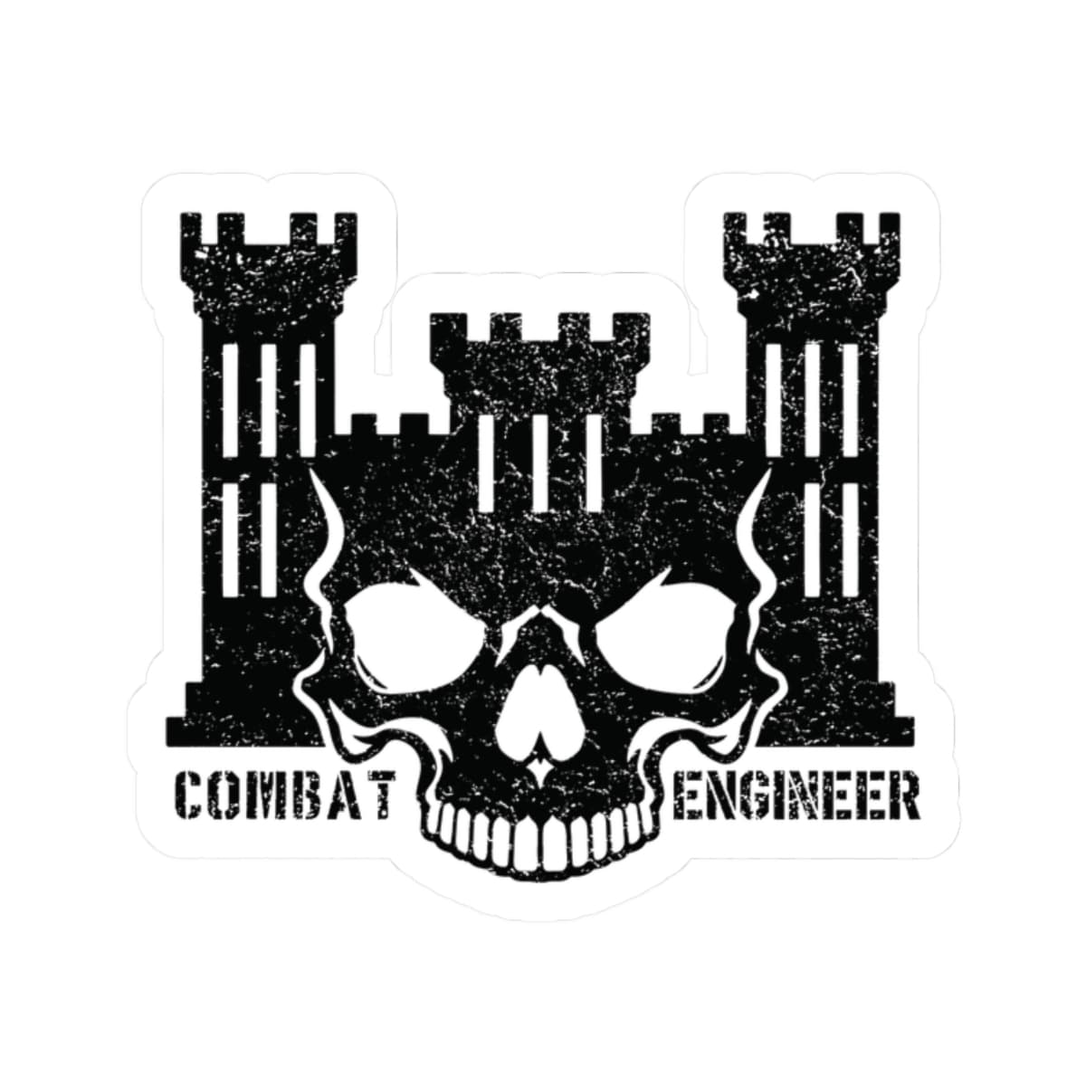 K-Factor Supply Co 12B Skull Castle Sticker 2" × 2" / White