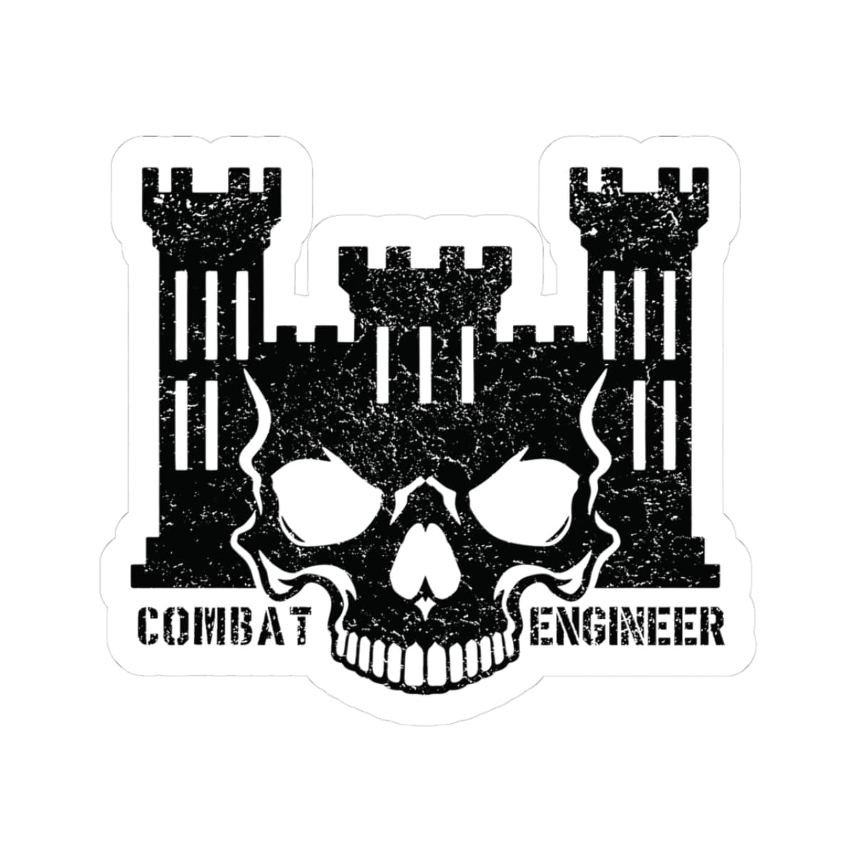 K-Factor Supply Co 12B Skull Castle Sticker 3" × 3" / White