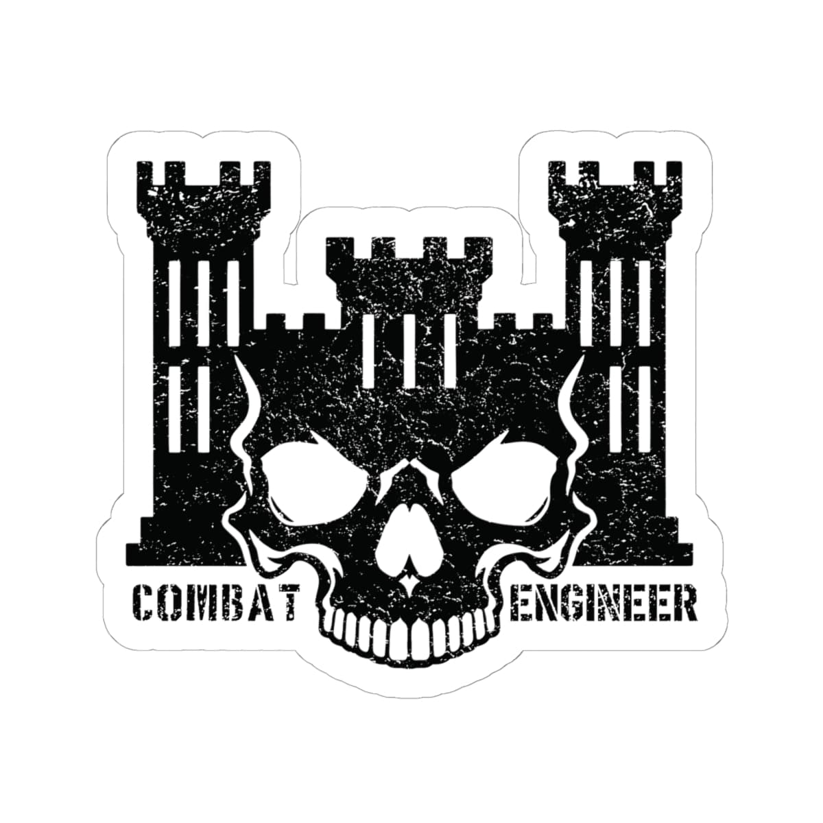 K-Factor Supply Co 12B Skull Castle Sticker 6" × 6" / White