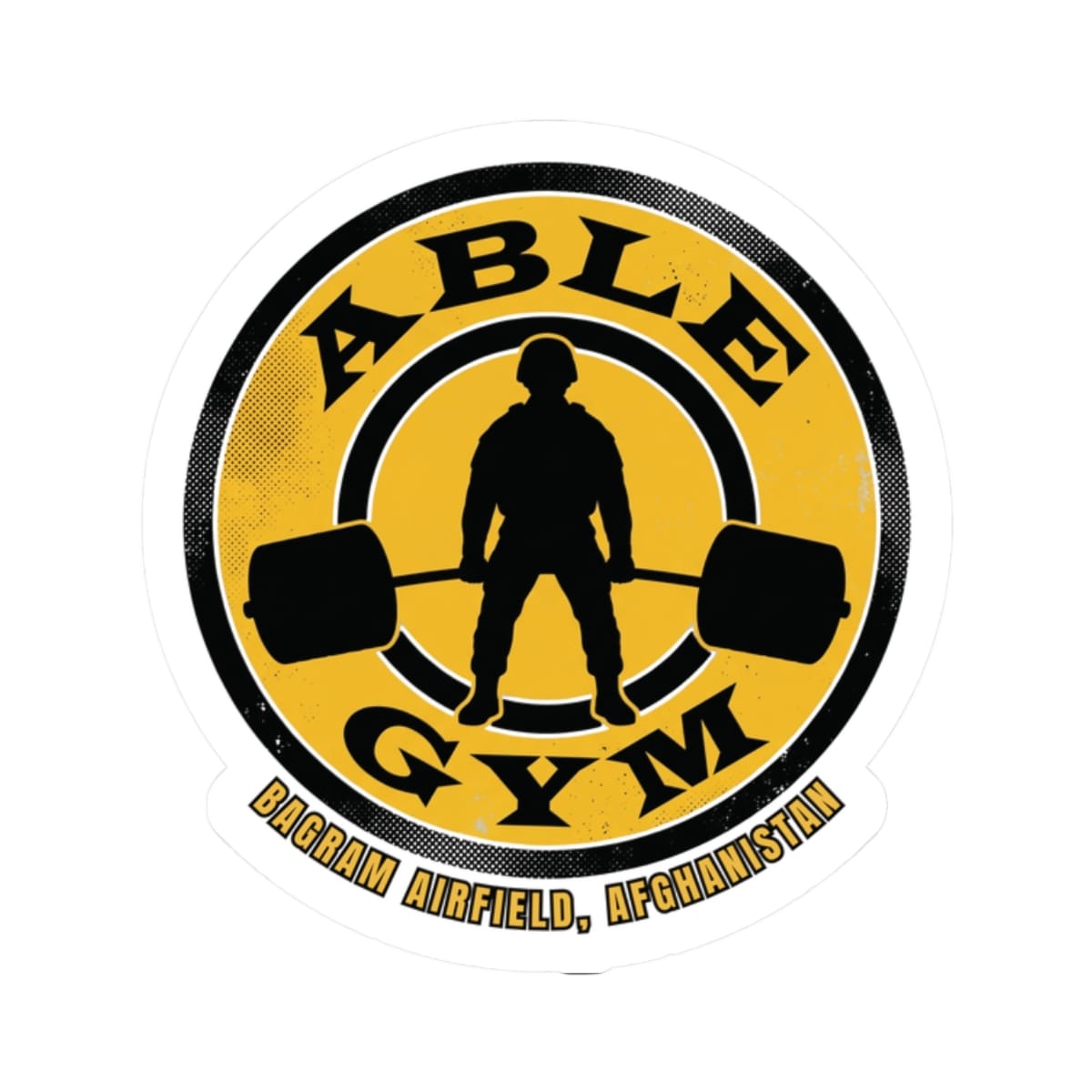 K-Factor Supply Co Able Gym Sticker 2" × 2" / White
