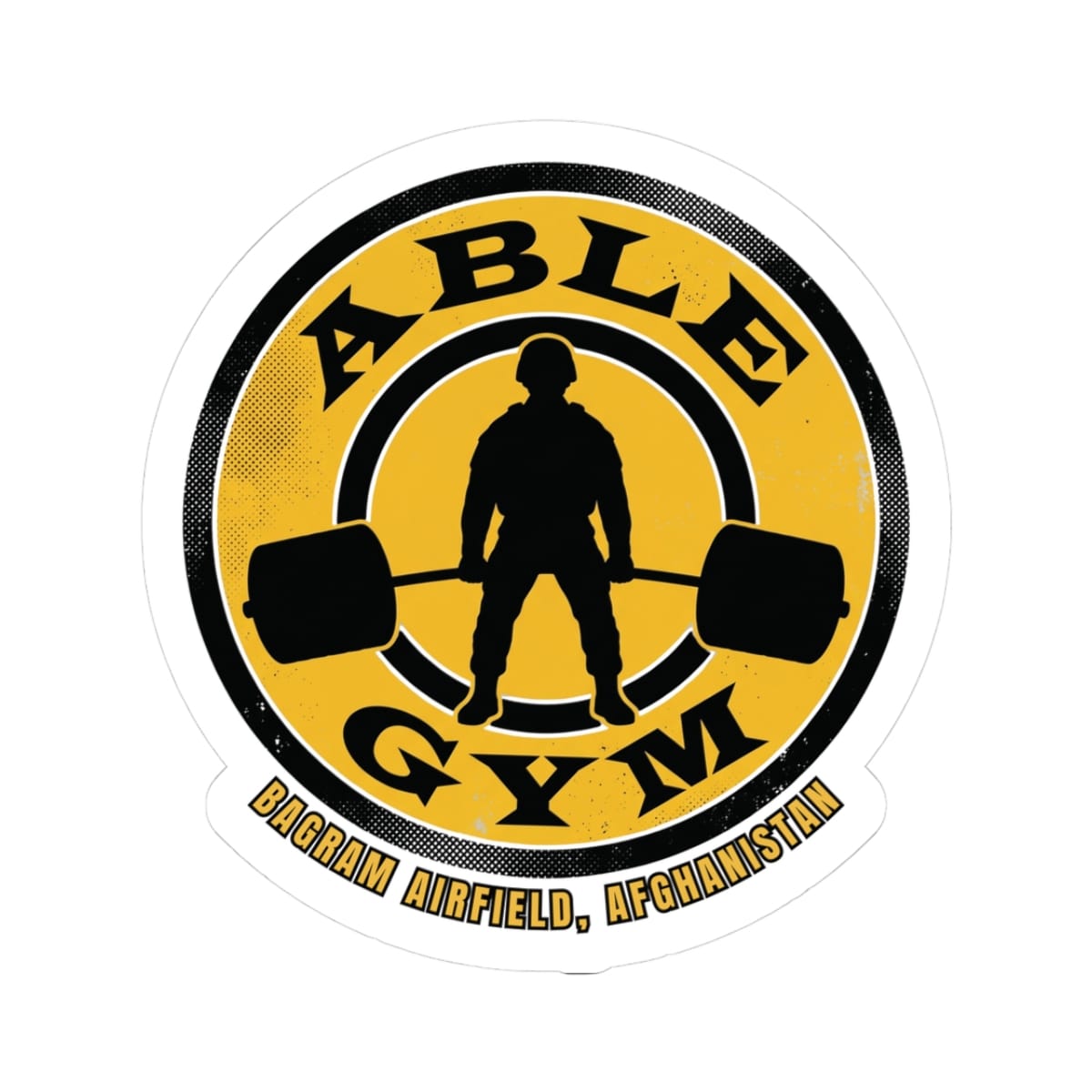K-Factor Supply Co Able Gym Sticker 3" × 3" / White