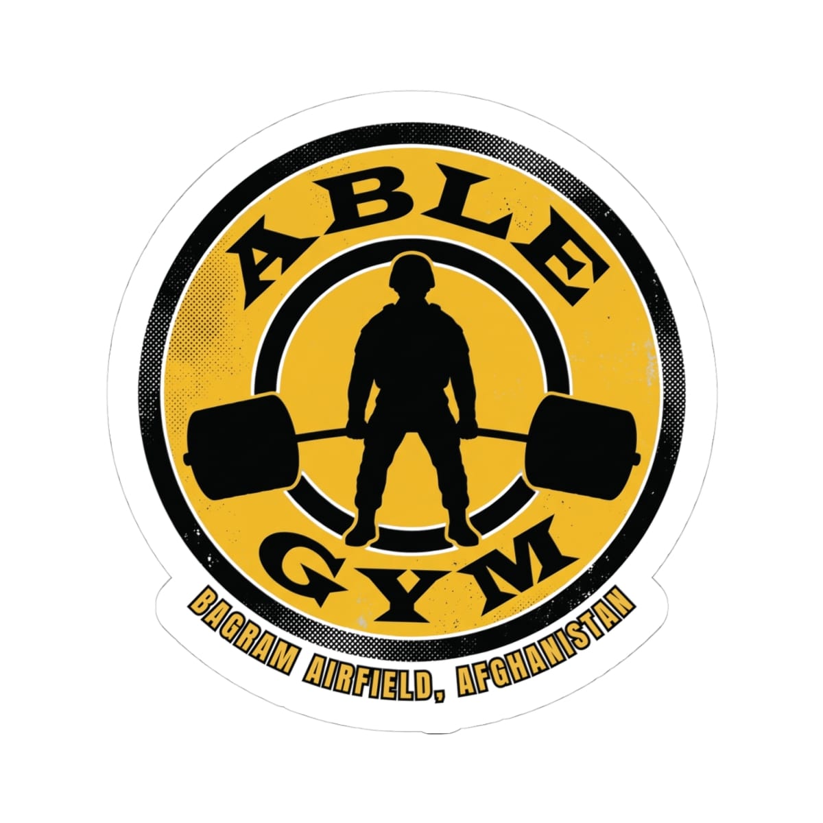 K-Factor Supply Co Able Gym Sticker 4" × 4" / White
