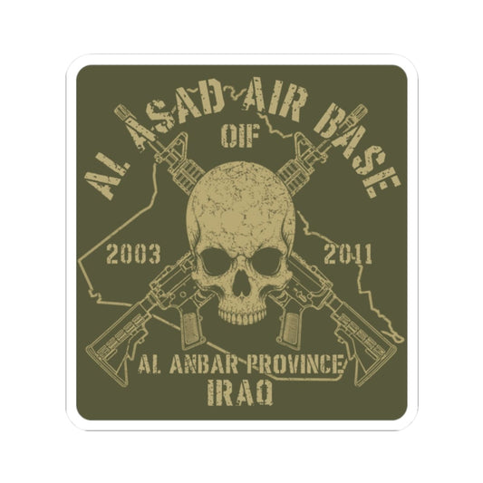 K-Factor Supply Co Al Asad OIF - Skull & Carbines Sticker 2" × 2"