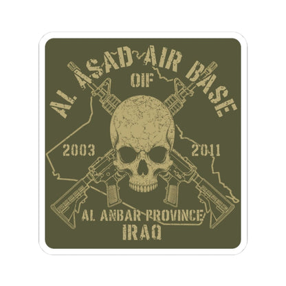 K-Factor Supply Co Al Asad OIF - Skull & Carbines Sticker 3" × 3"