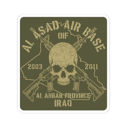 K-Factor Supply Co Al Asad OIF - Skull & Carbines Sticker 4" × 4"