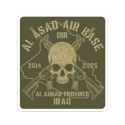 K-Factor Supply Co Al Asad OIR - Skull & Carbines Sticker 2" × 2"
