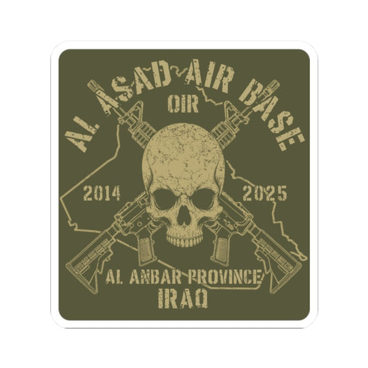 K-Factor Supply Co Al Asad OIR - Skull & Carbines Sticker 2" × 2"