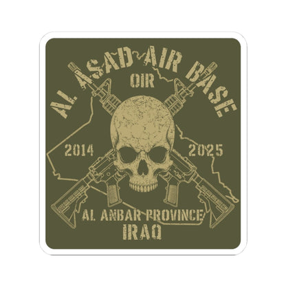 K-Factor Supply Co Al Asad OIR - Skull & Carbines Sticker 3" × 3"