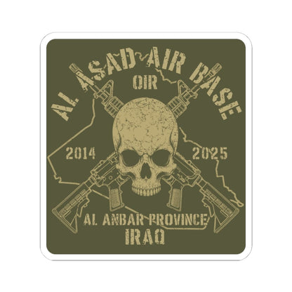 K-Factor Supply Co Al Asad OIR - Skull & Carbines Sticker 4" × 4"