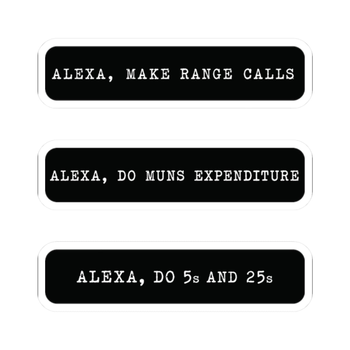 K-Factor Supply Co Alexa Mk 2 Sticker (3-Pack) 2" × 2" / White