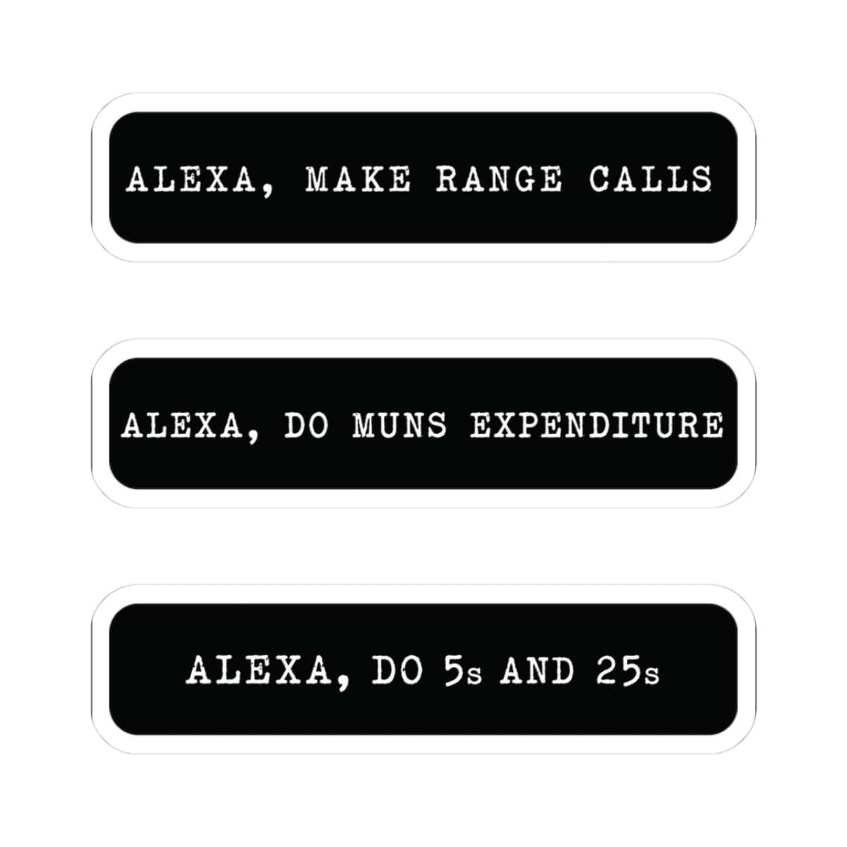 K-Factor Supply Co Alexa Mk 2 Sticker (3-Pack) 3" × 3" / White