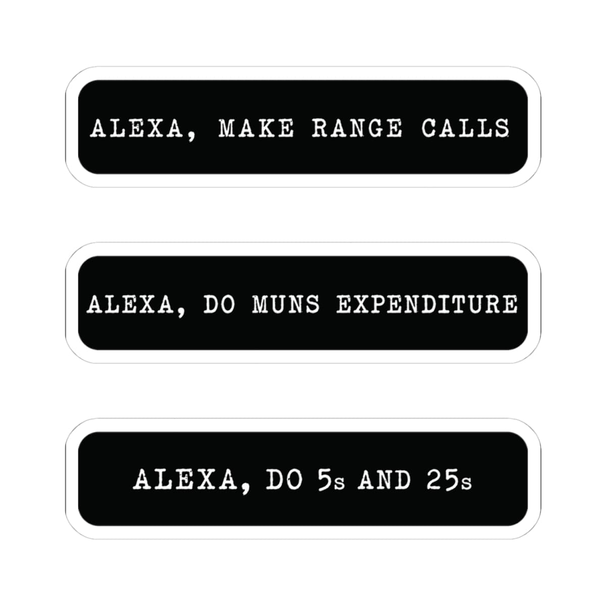 K-Factor Supply Co Alexa Mk 2 Sticker (3-Pack) 4" × 4" / White