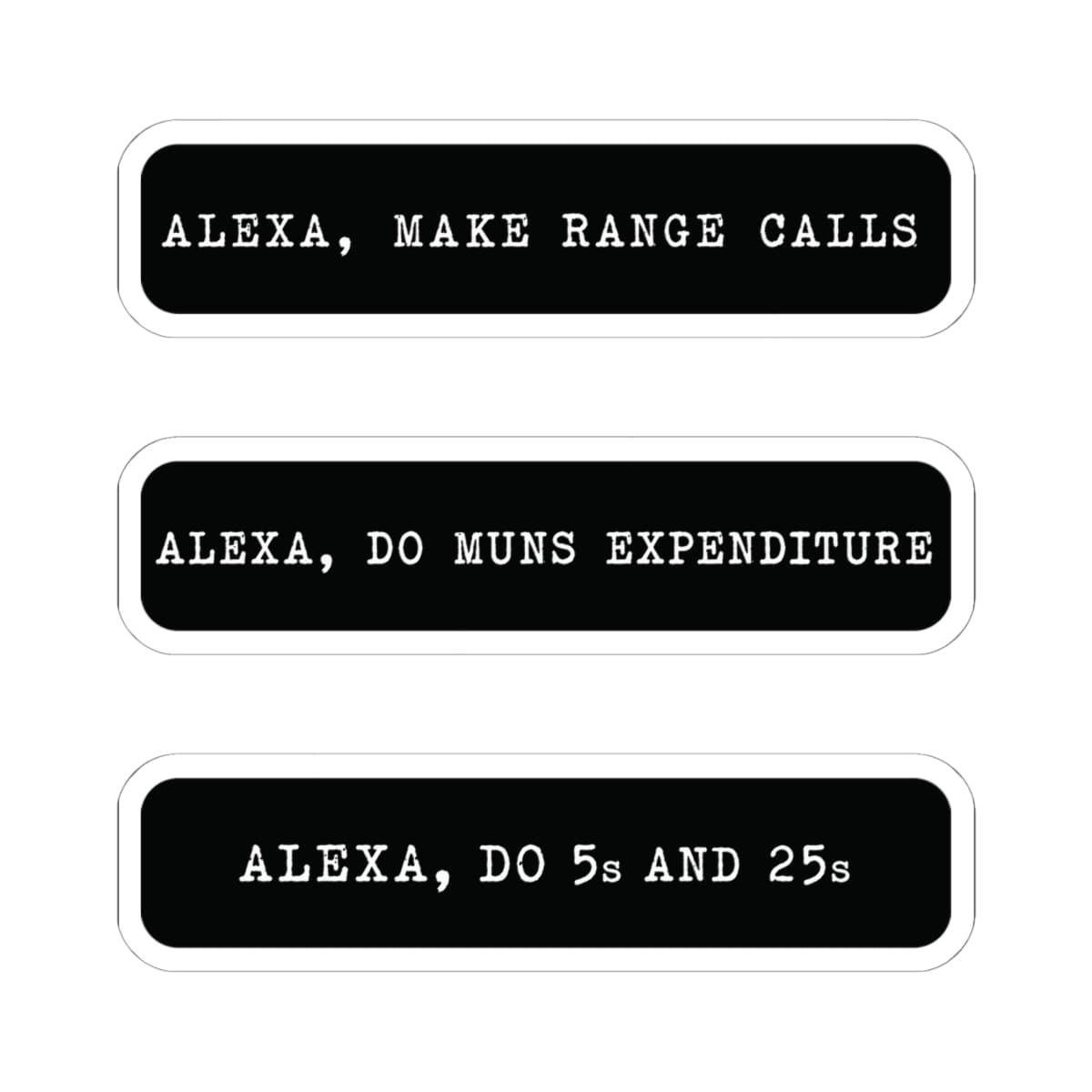K-Factor Supply Co Alexa Mk 2 Sticker (3-Pack) 6" × 6" / White