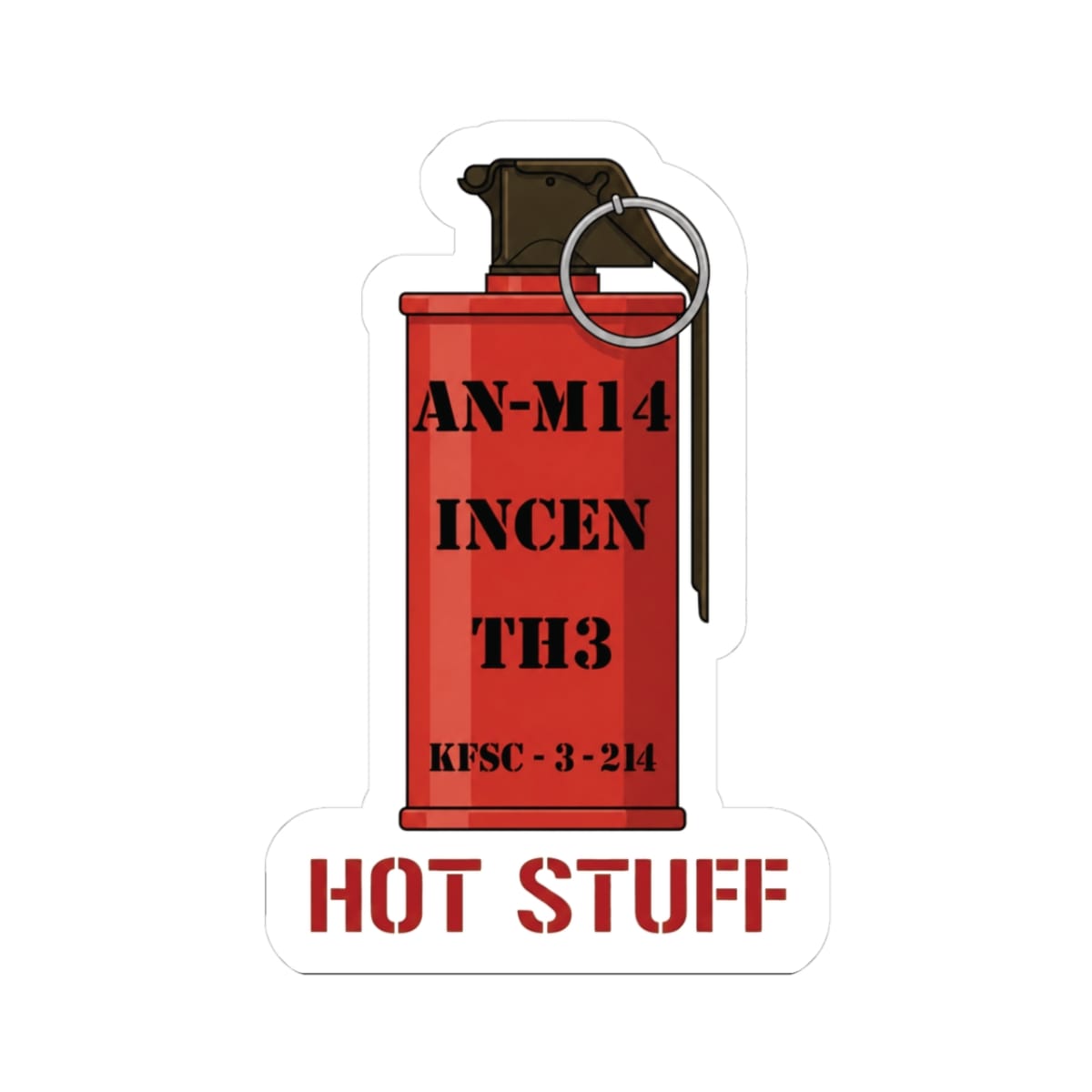 K-Factor Supply Co AN-M14 Hot Stuff Sticker 3" × 3"