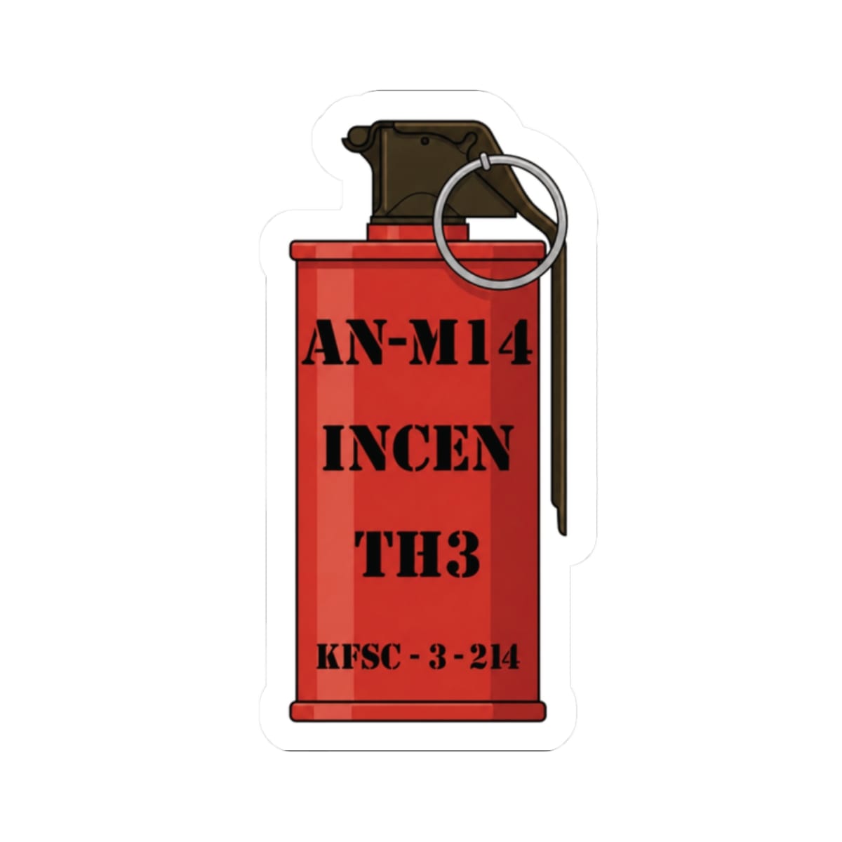 K-Factor Supply Co AN-M14 Thermite Grenade Sticker 2" × 2"
