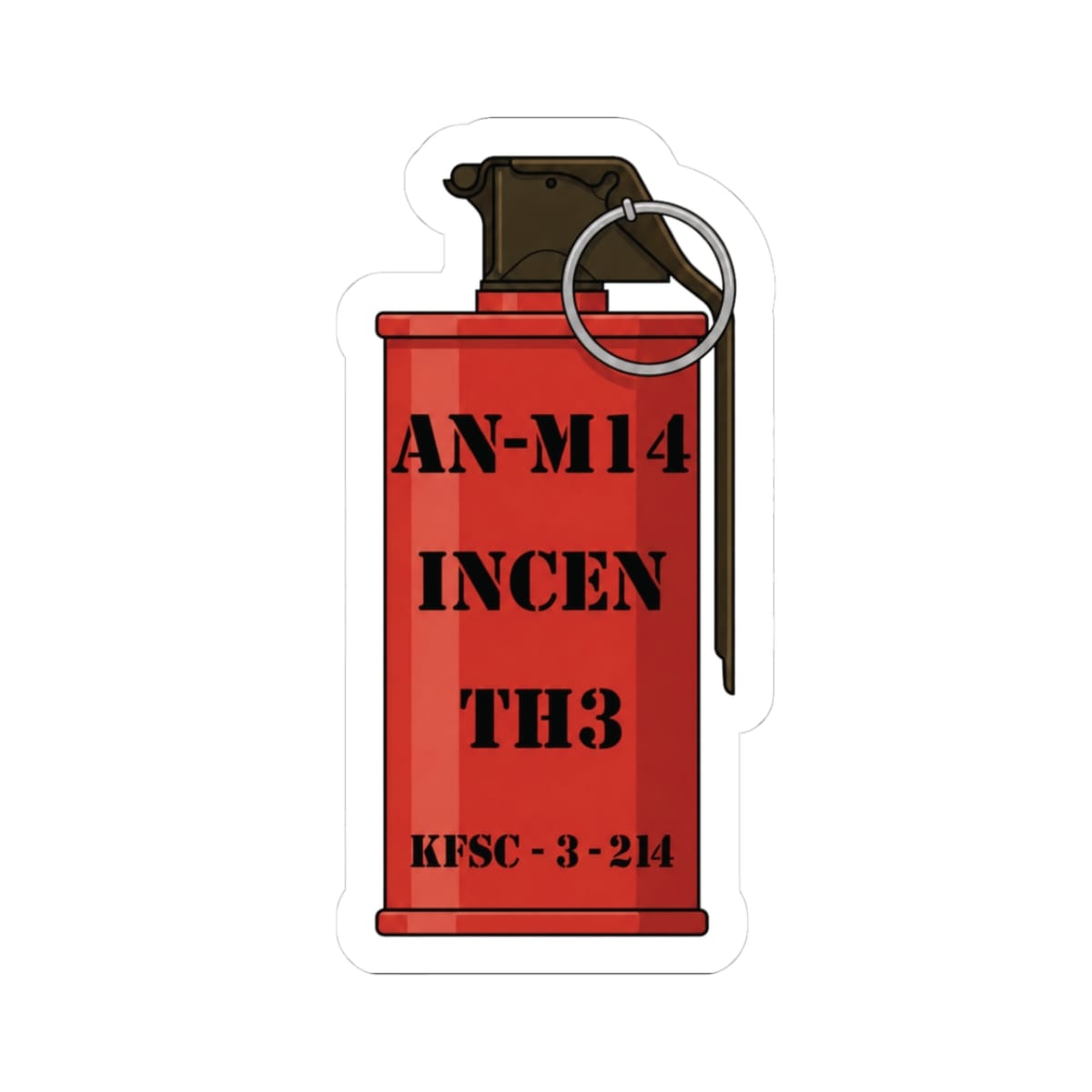 K-Factor Supply Co AN-M14 Thermite Grenade Sticker 3" × 3"
