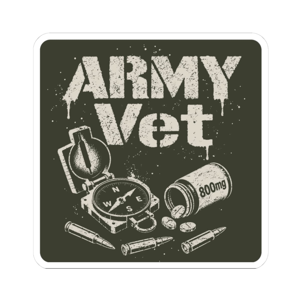 K-Factor Supply Co Army Vet Mk 2 Sticker 3" × 3"