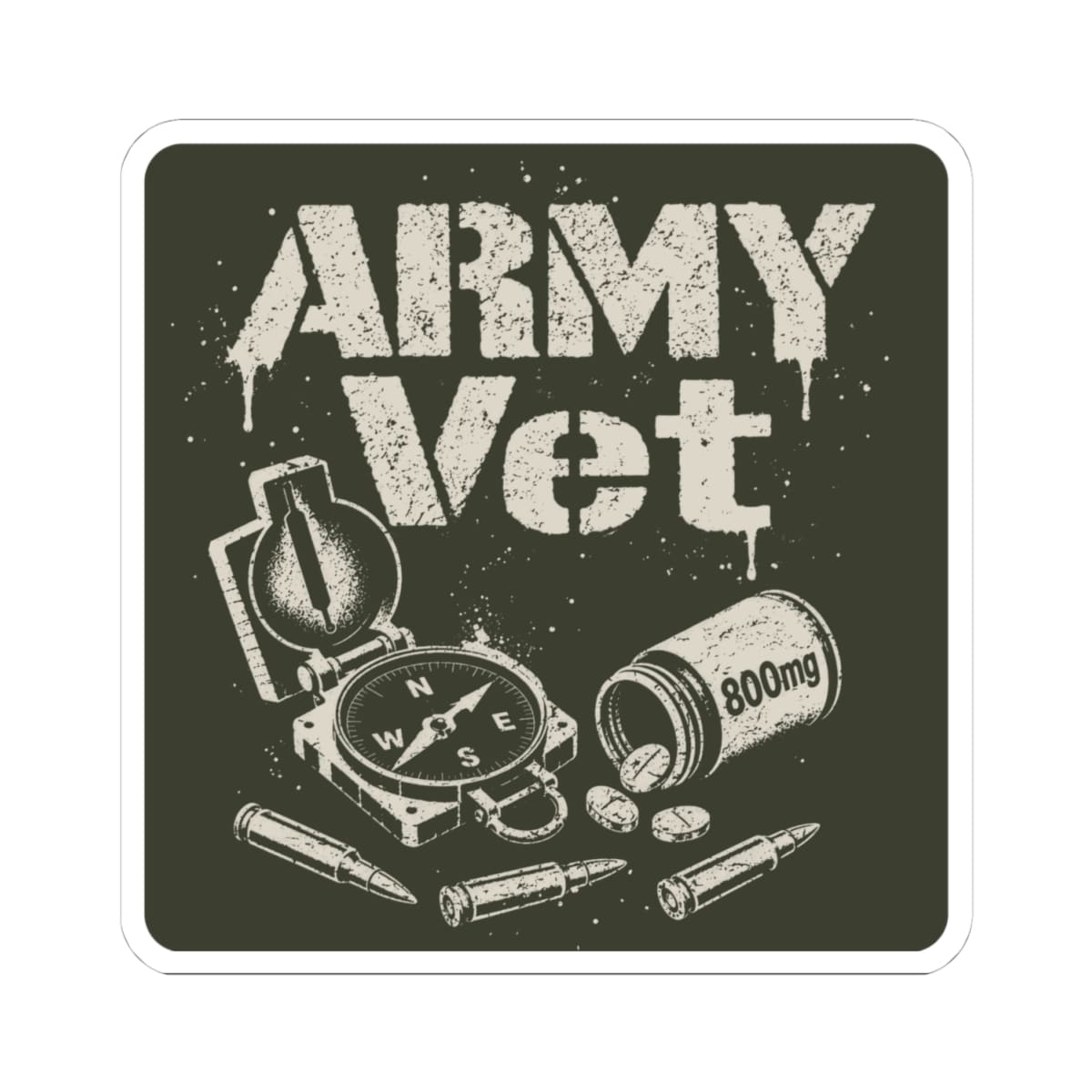 K-Factor Supply Co Army Vet Mk 2 Sticker 4" × 4"
