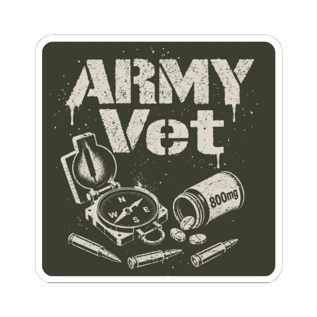 K-Factor Supply Co Army Vet Mk 2 Sticker 6" × 6"