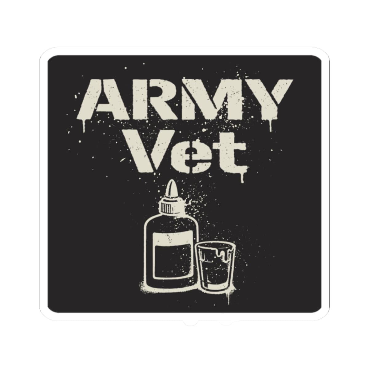 K-Factor Supply Co Army Vet Sticker 2" × 2" / White