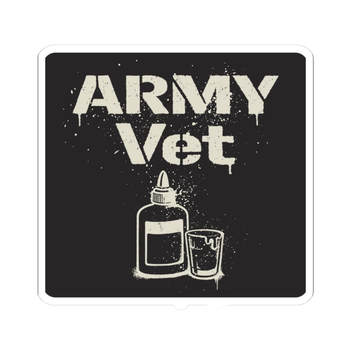 K-Factor Supply Co Army Vet Sticker 3" × 3" / White