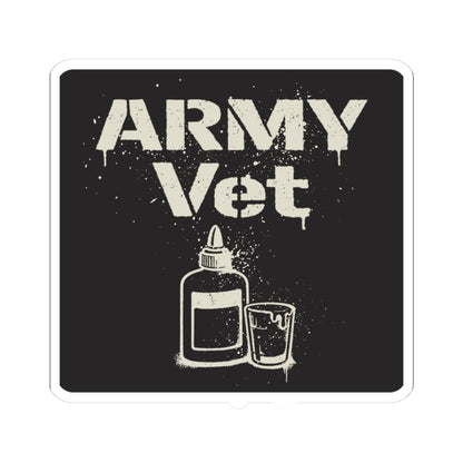 K-Factor Supply Co Army Vet Sticker 3" × 3" / White