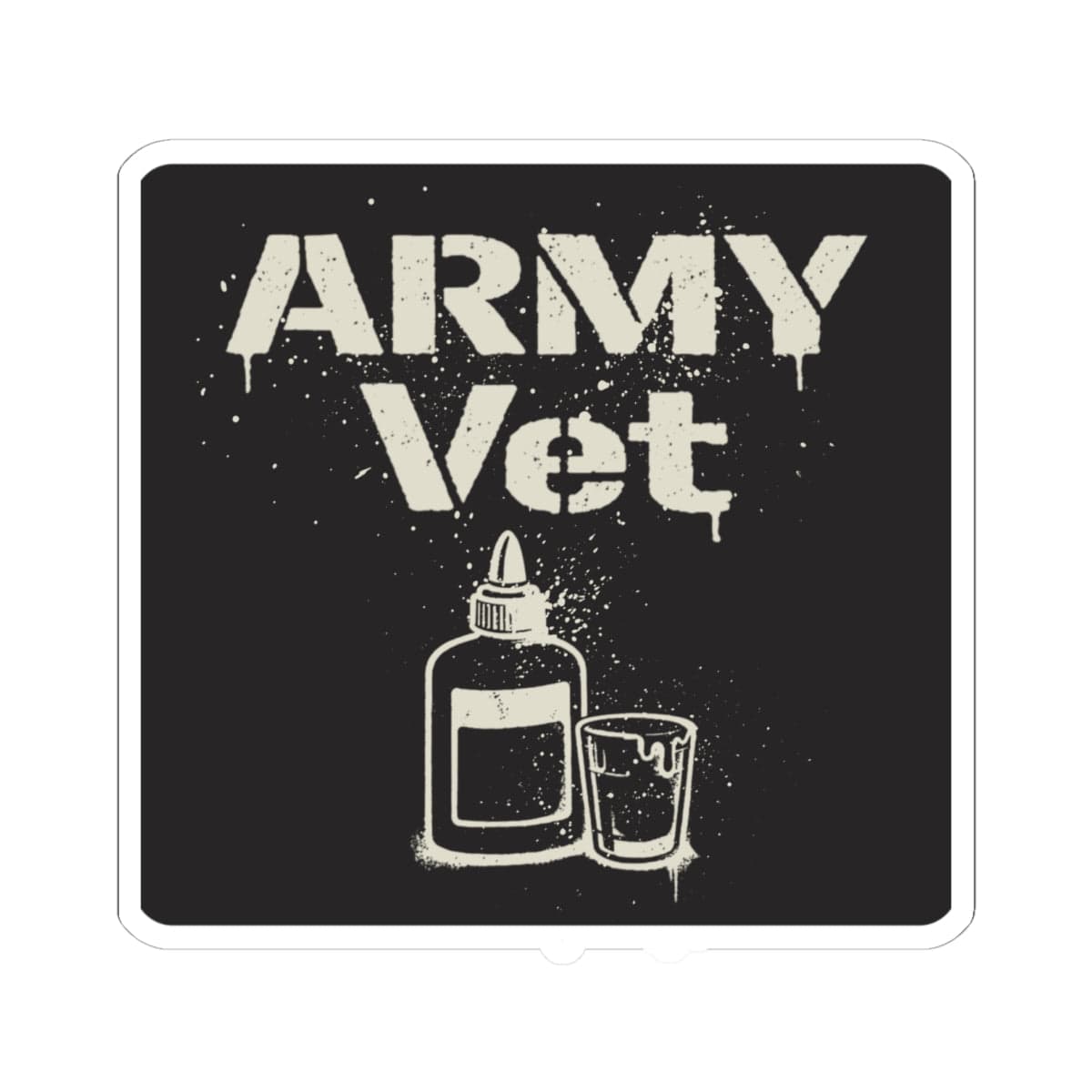 K-Factor Supply Co Army Vet Sticker 6" × 6" / White