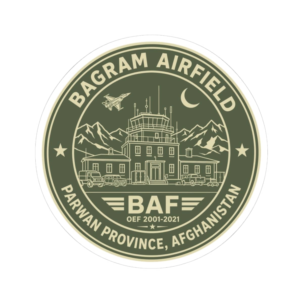 K-Factor Supply Co BAF Icon Mk 2 Sticker 3" × 3" / White