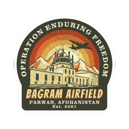 K-Factor Supply Co Bagram Airfield BCS Sticker 2" × 2" / White