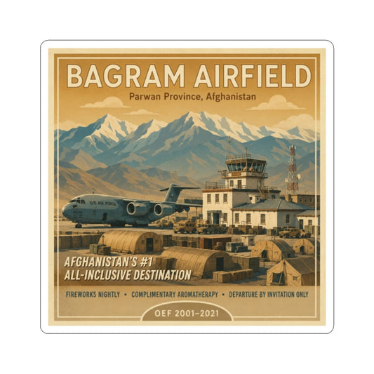 K-Factor Supply Co Bagram Travel Sticker 2" × 2"
