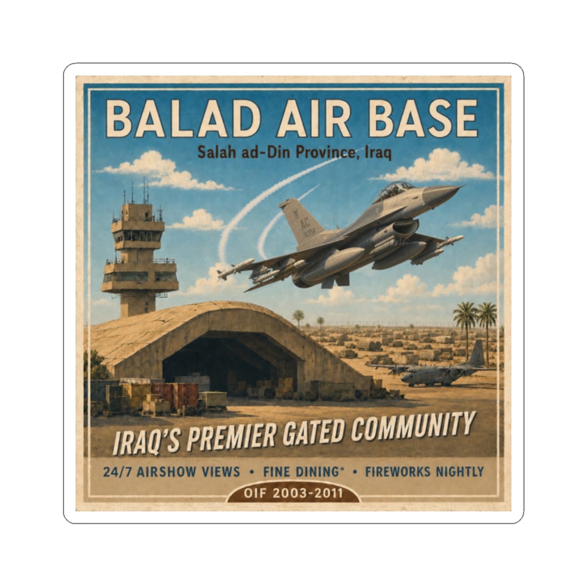 K-Factor Supply Co Balad AB Travel Sticker 2" × 2"