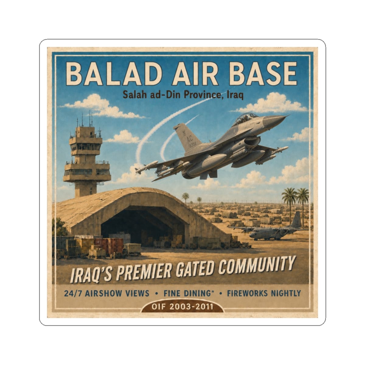 K-Factor Supply Co Balad AB Travel Sticker 3" × 3"