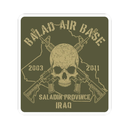 K-Factor Supply Co Balad-Air Base - Skull & Carbines Sticker 2" × 2"