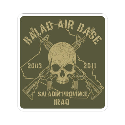 K-Factor Supply Co Balad-Air Base - Skull & Carbines Sticker 3" × 3"