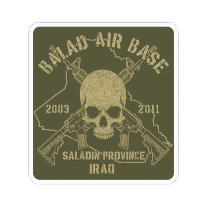 K-Factor Supply Co Balad-Air Base - Skull & Carbines Sticker 4" × 4"