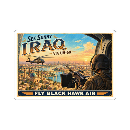 K-Factor Supply Co Black Hawk Air - Iraq Sticker 3" × 3"