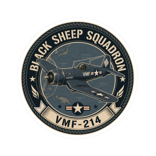 K-Factor Supply Co Black Sheep Squadron Sticker 2" × 2" / White