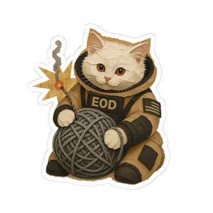 K-Factor Supply Co Bomb Suit Kitten - Angora Sticker 6" × 6" / White